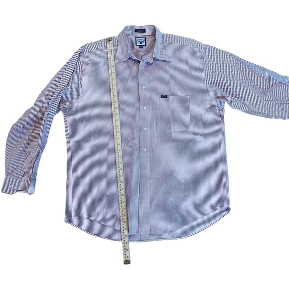 Mens Faconnable 100% Cottons‎ Red & White  Checkered Long Sleeve Shirt  XL - Picture 5 of 6